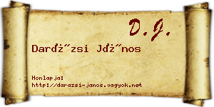 Darázsi János névjegykártya