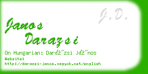 janos darazsi business card